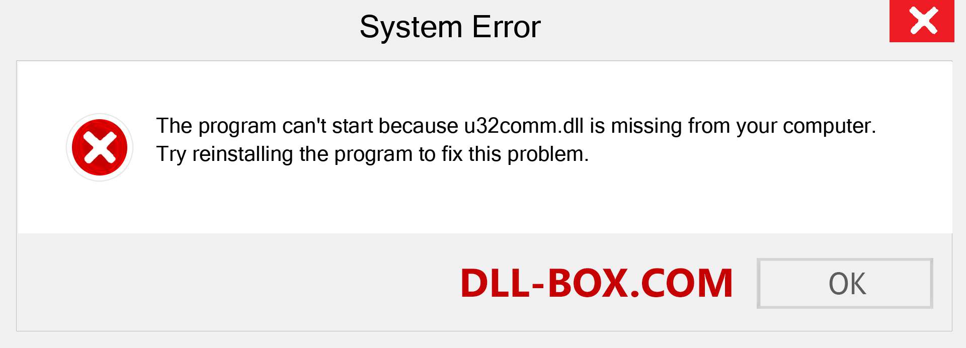  u32comm.dll file is missing?. Download for Windows 7, 8, 10 - Fix  u32comm dll Missing Error on Windows, photos, images