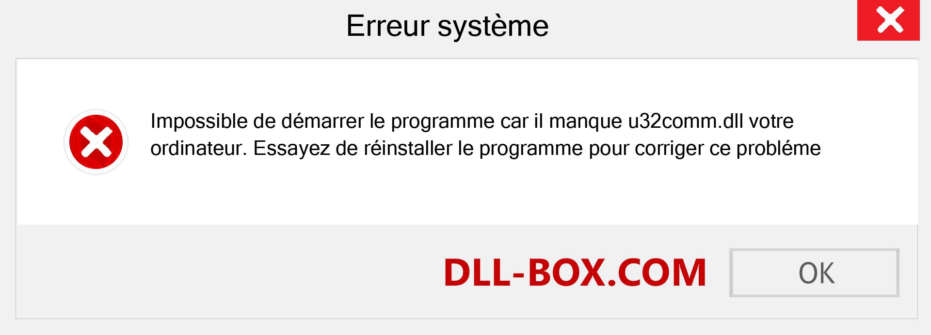 Le fichier u32comm.dll est manquant ?. Télécharger pour Windows 7, 8, 10 - Correction de l'erreur manquante u32comm dll sur Windows, photos, images